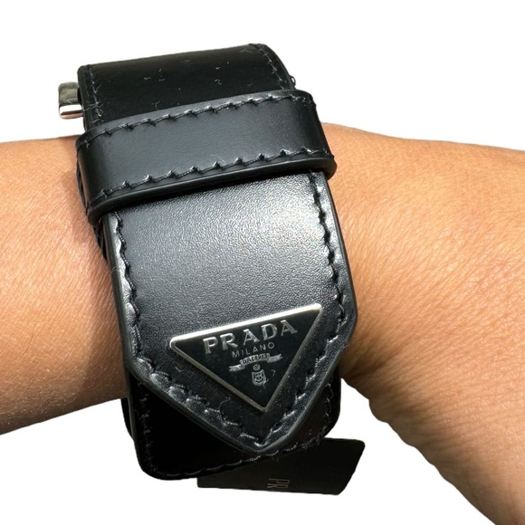 PRADA***Black Leather Arm Buckle***Small, Med $725 - Picture 1 of 2